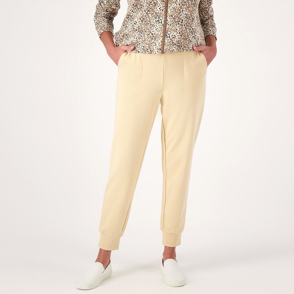 Sport Savvy Petite All Day French Terry Pull On Jogger - Oatmilk (sz PL) a560522